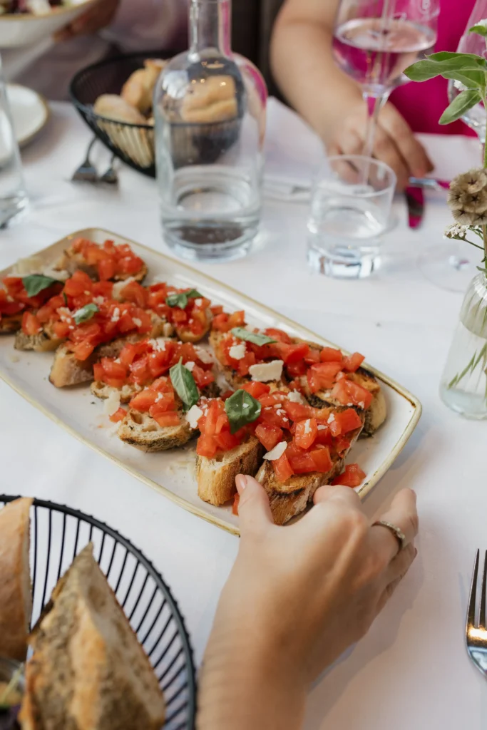 Antipasti und Bruschetta beim Hochzeitsdinner im Flockenwerk Ochsenfurt